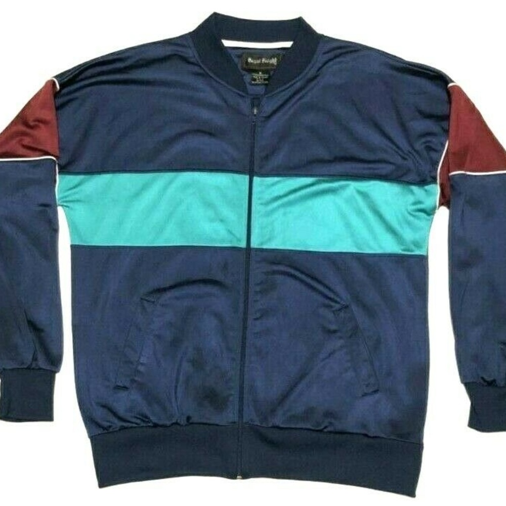 Royal Knight Blue Striped Full Zip Activewear Jack